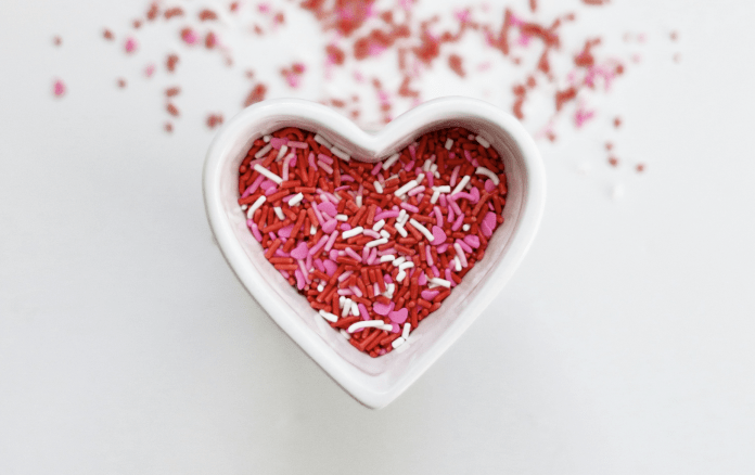 Sprinkles in heart cup | Easy Valentine Recipe